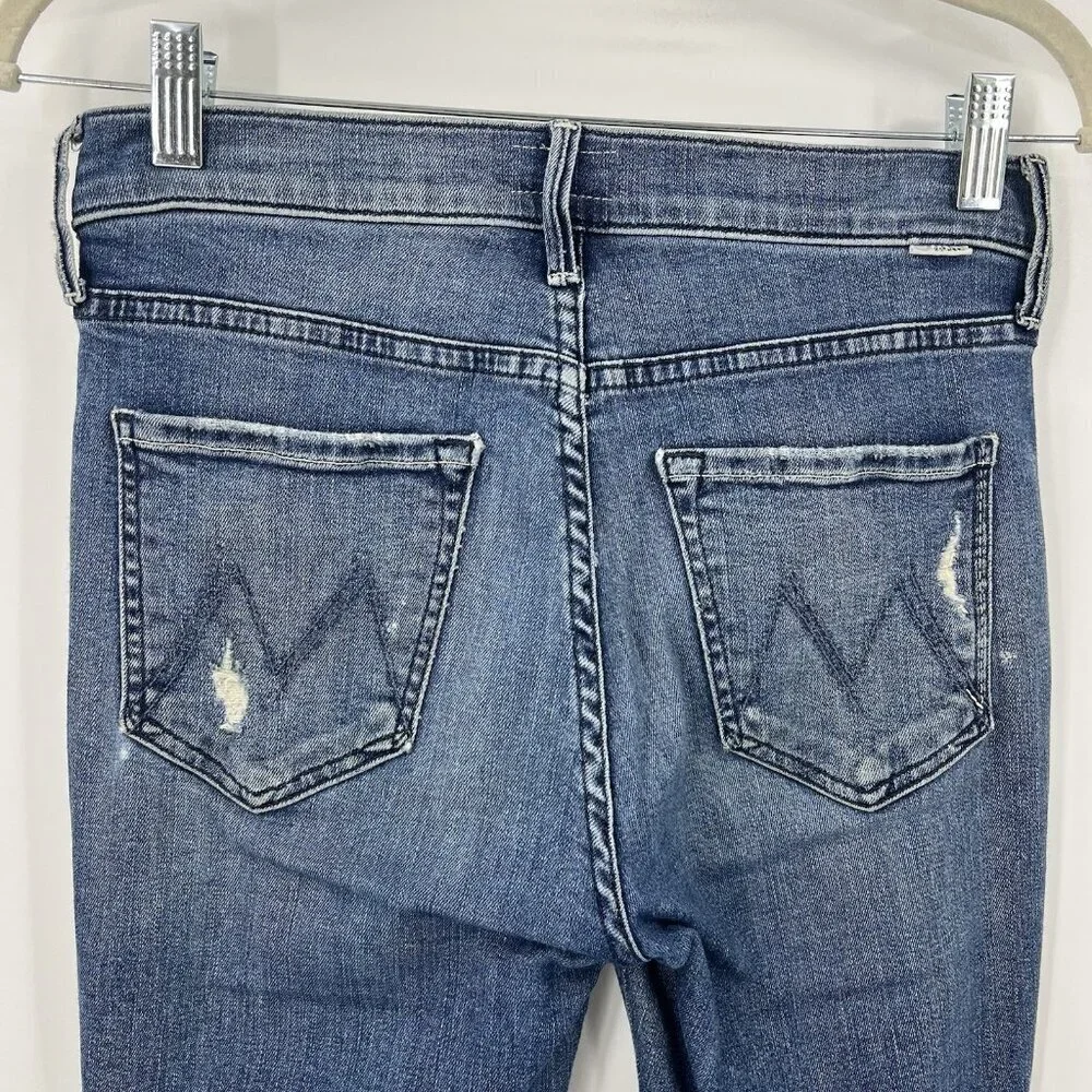 Mother The Mid Rise Dazzler Ankle Fray Weekend Warrior Size 26 Distressed - Picture 8 of 12